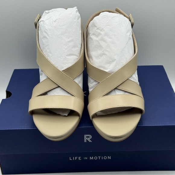 Rockport Tabitha Sling Taupe Leather Heels – 8.5M - Picture 2 of 7